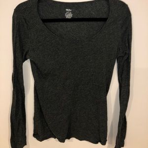 gray long sleeve top